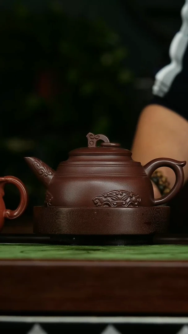 茶壶紫砂r66石红单圈壶*陈玉兰