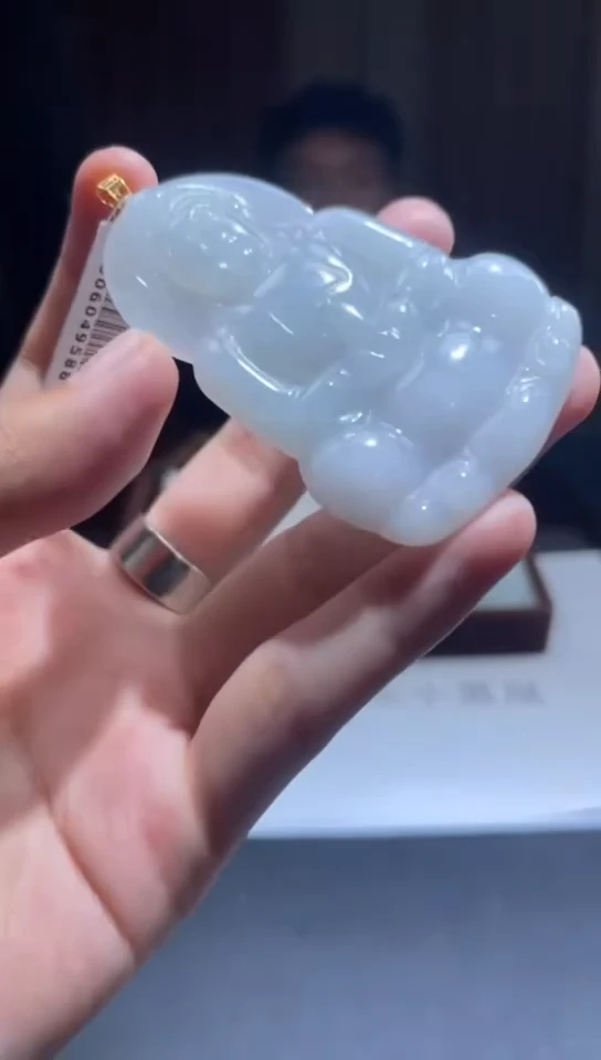 18K金镶嵌挂件翡翠翡翠A货