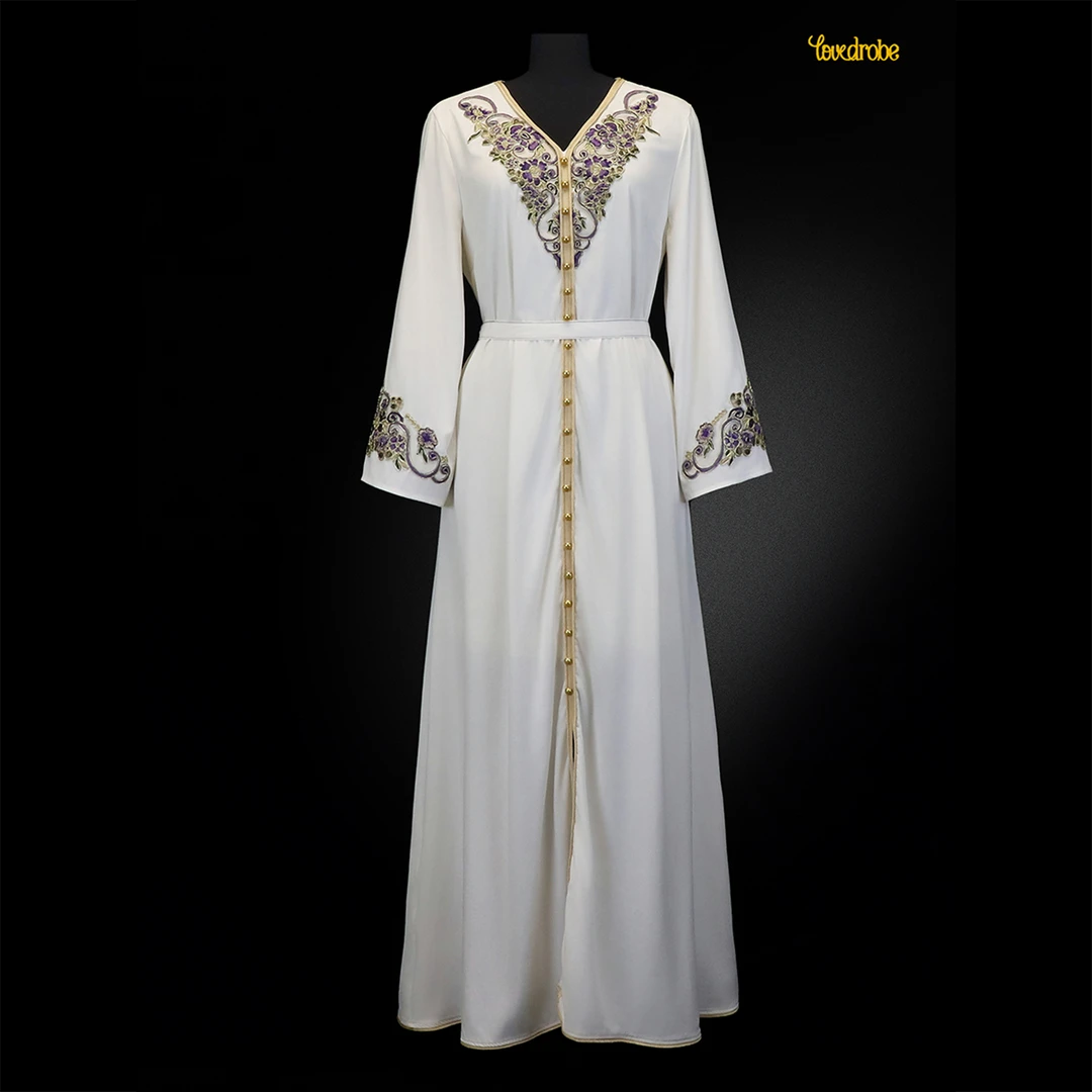 【Lovedrobe 】#080A沙特设计师定制款重工紫色骨绳绣花长袖连衣裙