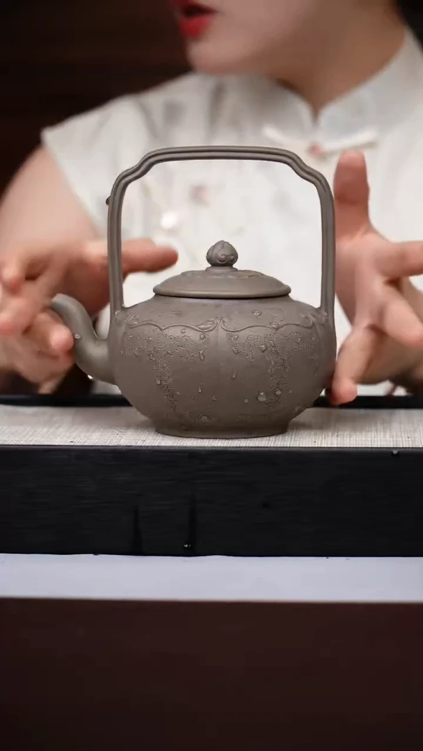 茶壶紫砂蟹壳青福韵提梁