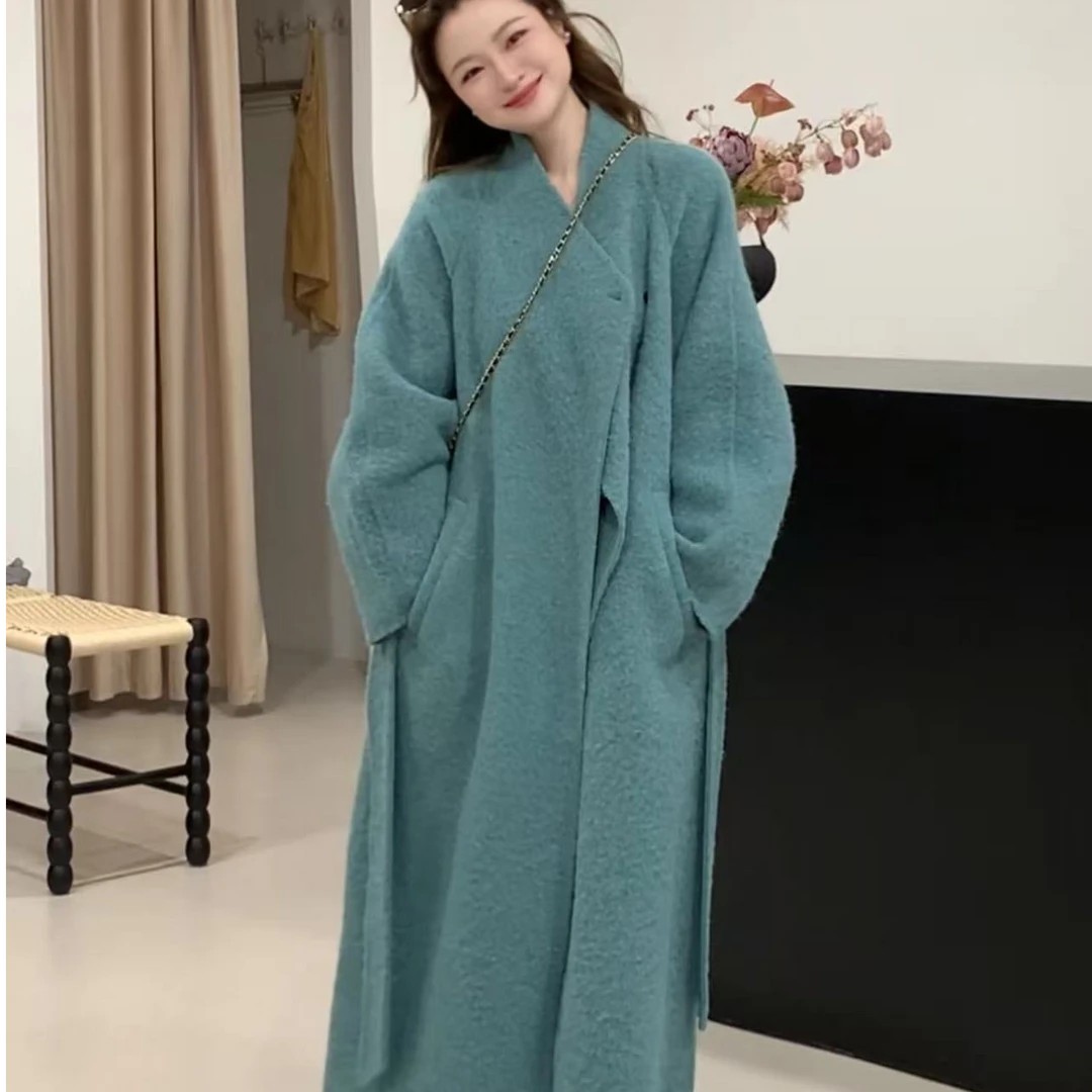 崔与熙CUIXI【漫步巴黎】韩系ins风垂坠高级感苏力羊毛大衣女秋冬