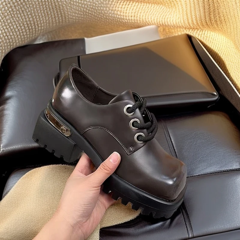 1819-C3-乐福鞋真皮软底单鞋休闲女士工作鞋厚底鞋