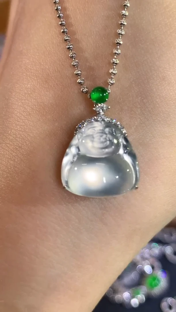 吊坠(不含链)18K金镶嵌翡翠a122