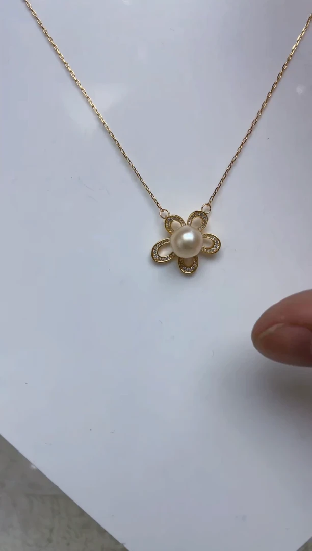 颈饰银S925镶嵌海水珍珠