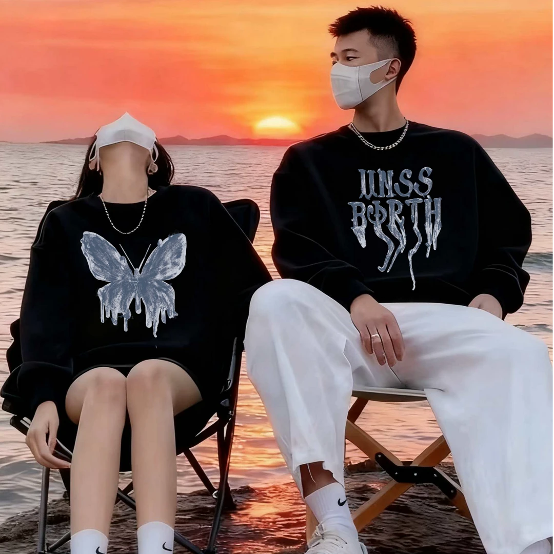 情侣装卫衣秋冬季2025新款爆款小众高级感特别不一样圆领早秋外套