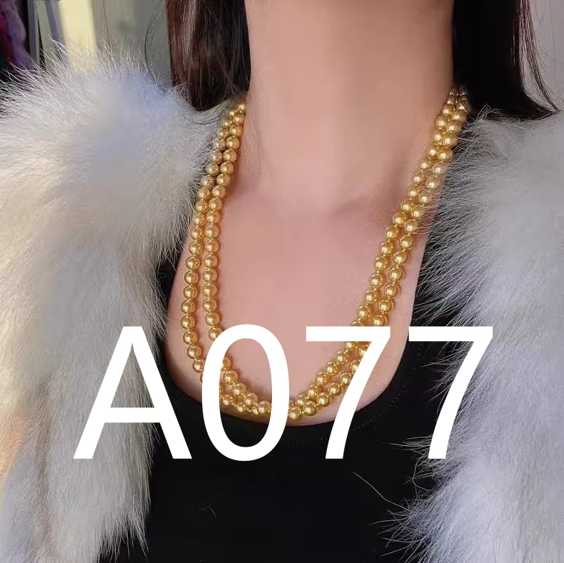 铜合金项链 A077金色1.2米毛衣链百搭气质珠链