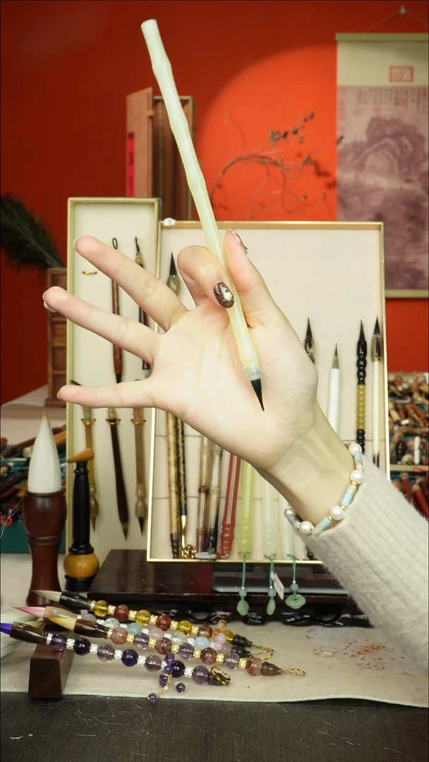 231号闪孤品高货毛笔链接 清水试笔 蘸墨不退