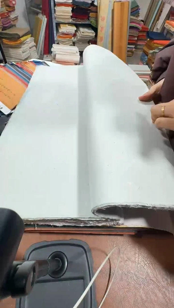 四尺50张褚皮灰蓝色单夹