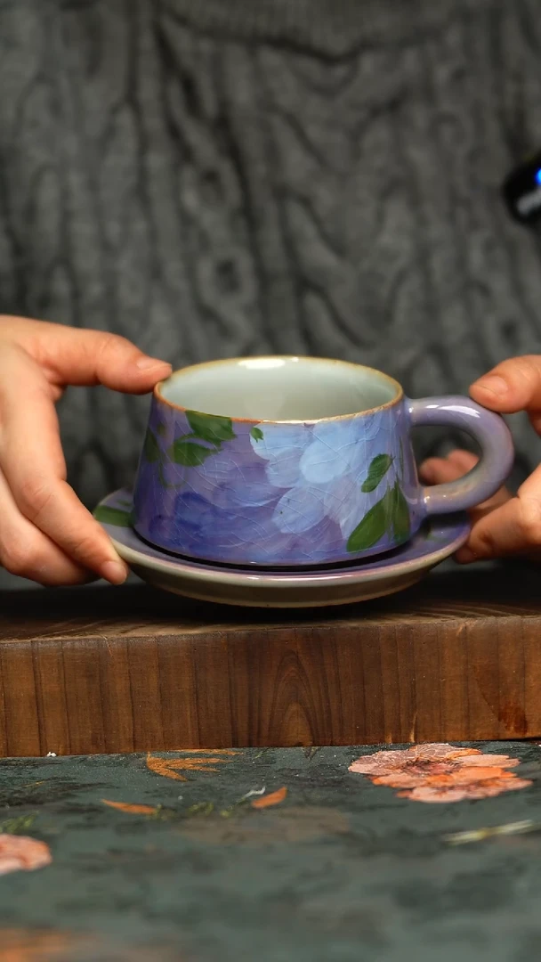 杯釉下彩手工手绘同款陶器