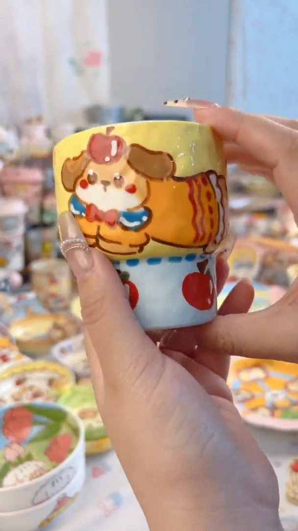 杯子陶景德镇陶瓷手绘微瑕处理