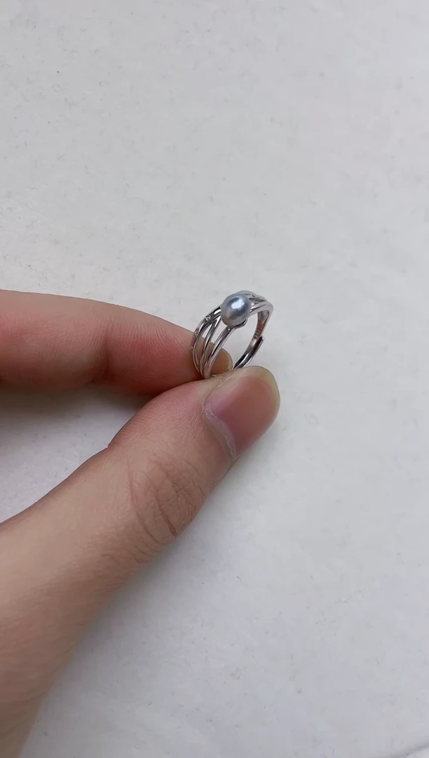 银S925镶嵌戒指海水珍珠