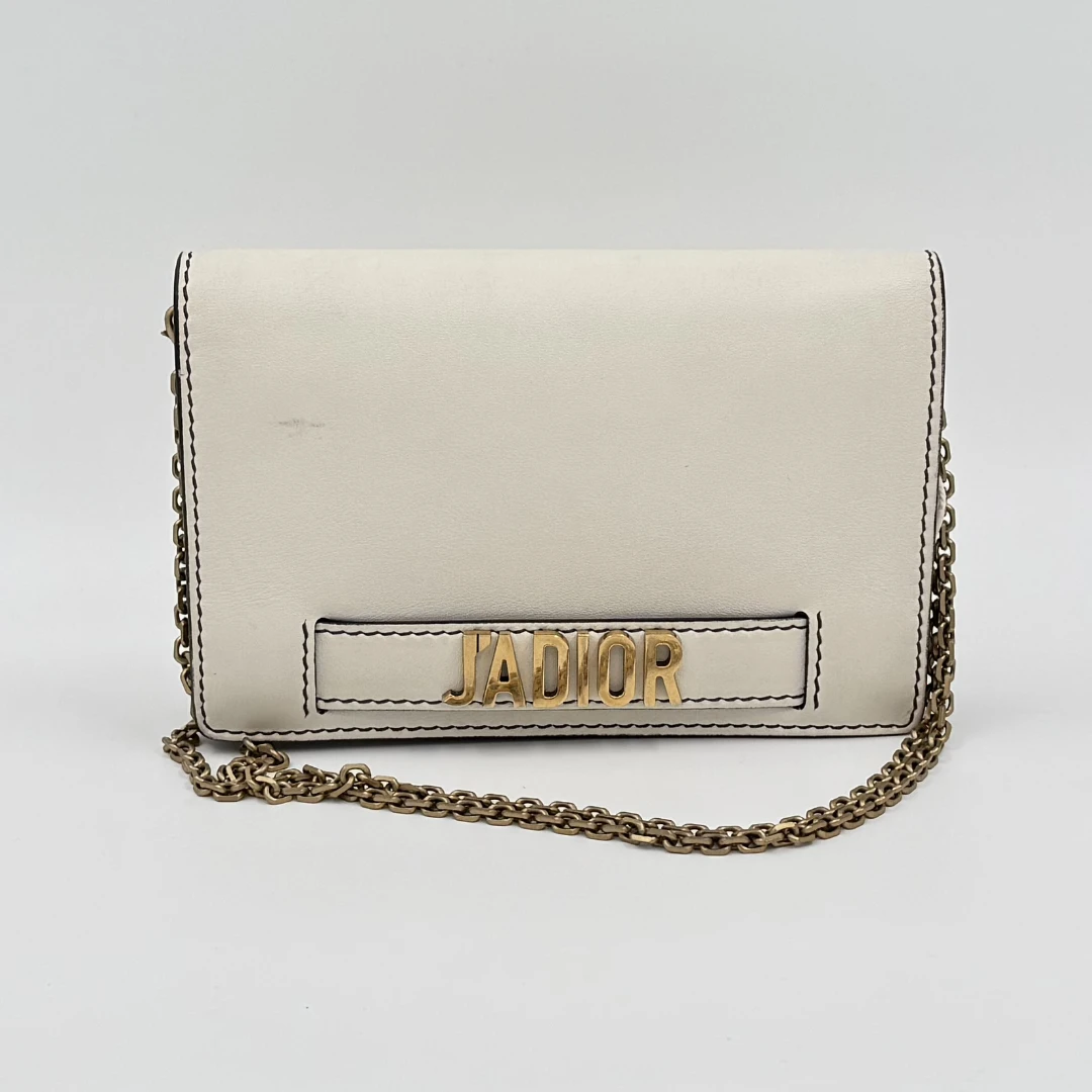 95新 DIOR/迪奥 白色字母链条包/云海优选