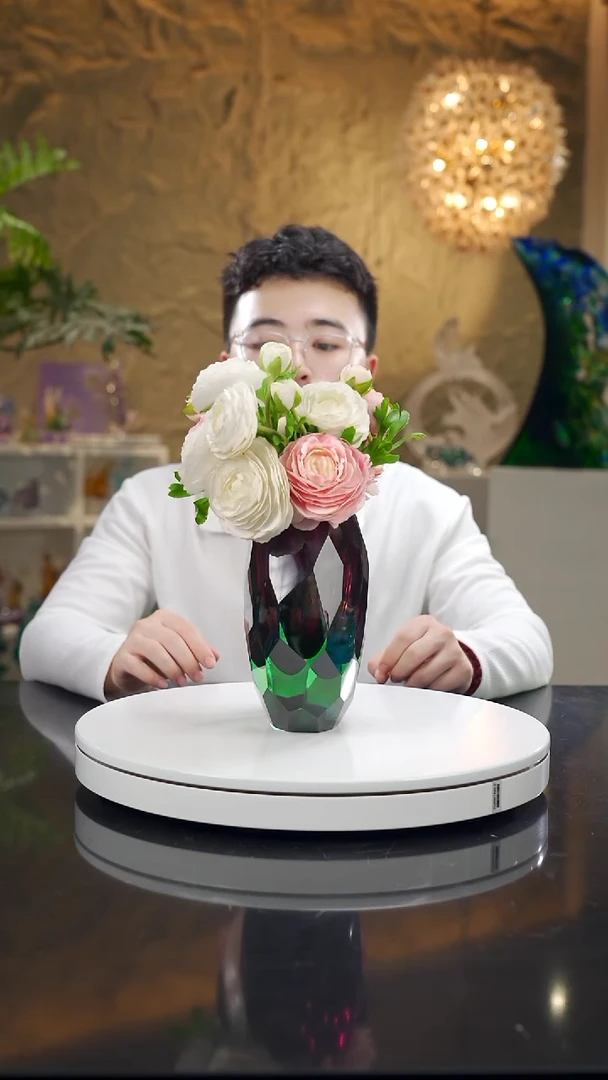 手工艺品琉璃设计款五彩钻石磨面花瓶