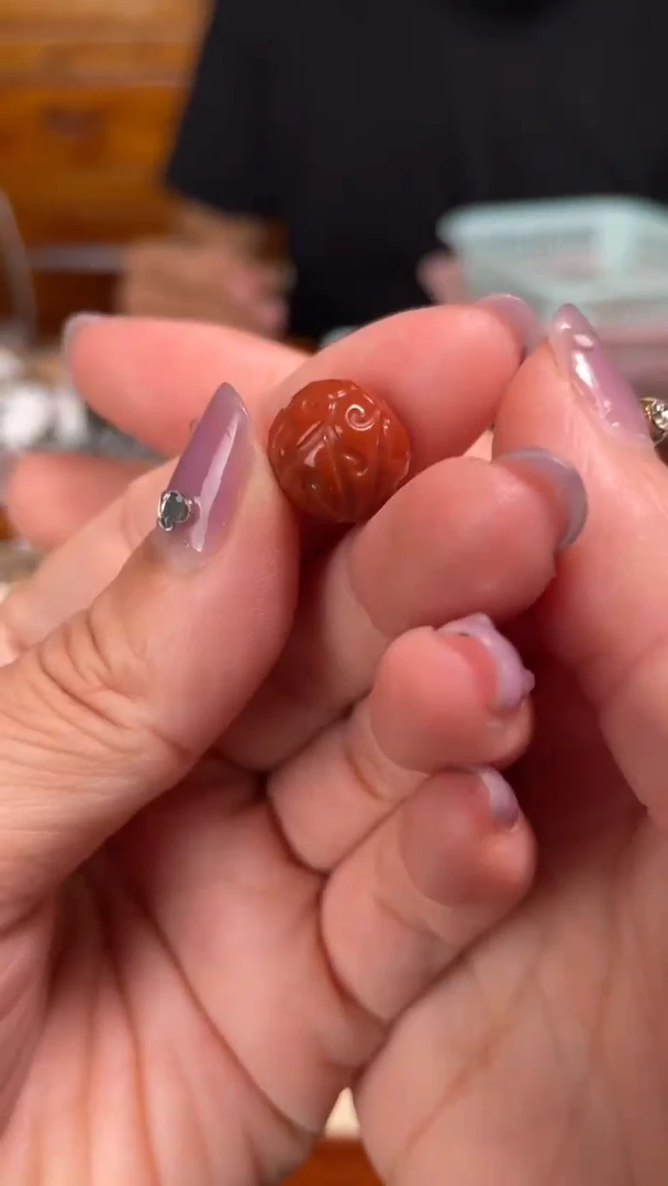 南红玛瑙未镶嵌颈饰49博古单珠