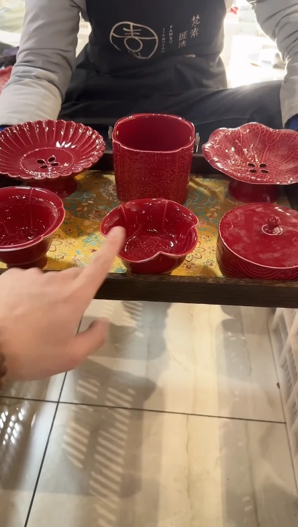 瓷片瓷微瑕商品 介意勿拍 带托盘布垫