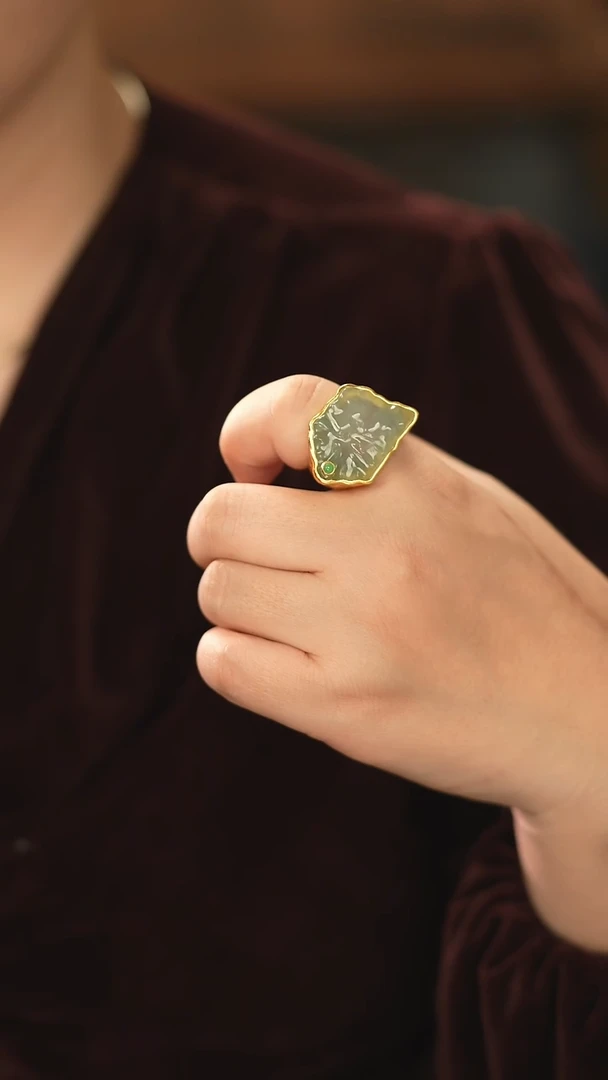 【闪购商品】翡翠戒指银S925镶嵌新款