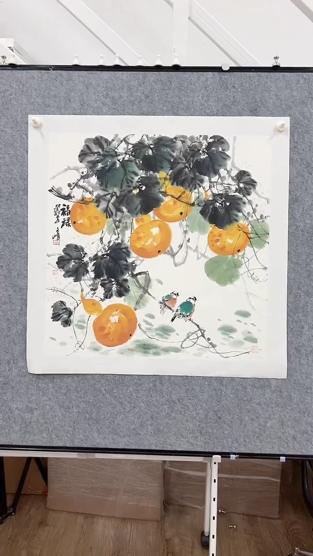 国画李文峰4平尺斗方精品花鸟