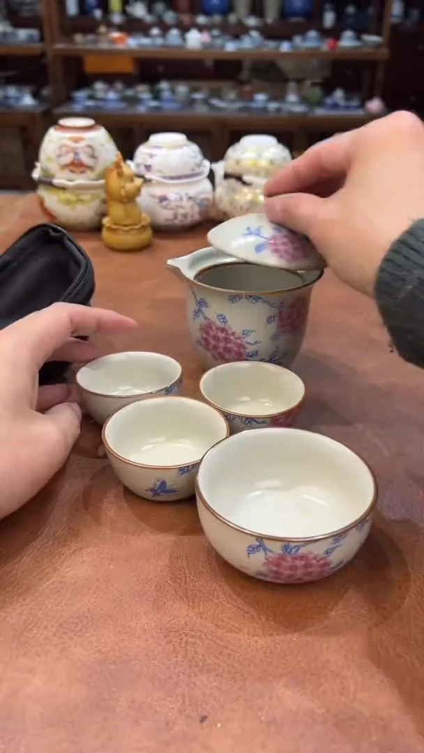 真的很便宜会开片的旅行茶具