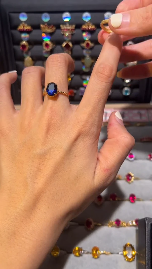 【闪购商品】蓝宝石戒指银S925镶嵌456453