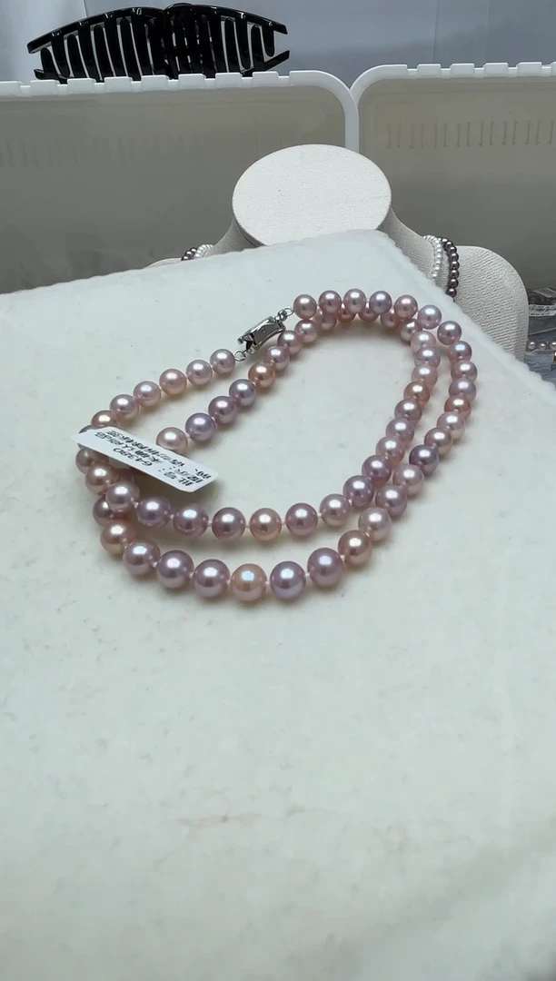 银S925镶嵌项链淡水珍珠项链