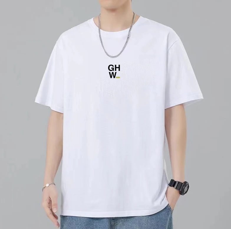 [Gw]硅胶立体高级感时尚潮流高品印花男女纯棉圆领T恤百搭休闲！