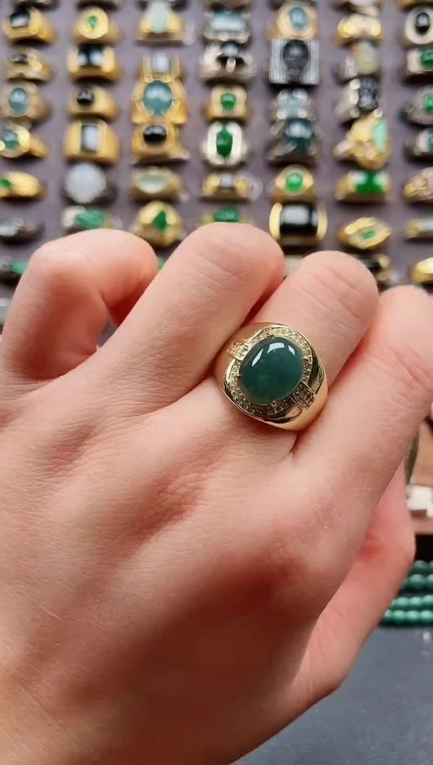 未镶嵌戒指翡翠天然A货翡翠男戒