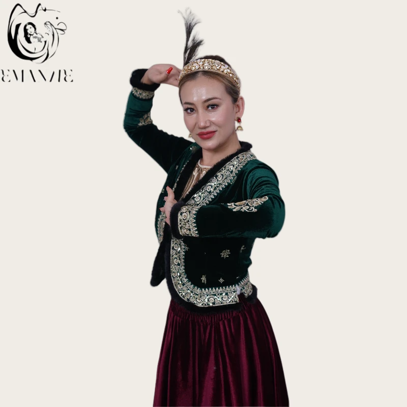 【新疆姐妹花】异域风情刺绣上衣外套民族服依曼新款舞蹈上衣W6090