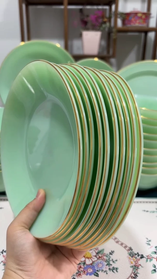 8英寸深盘10个  玉瓷【贝美】