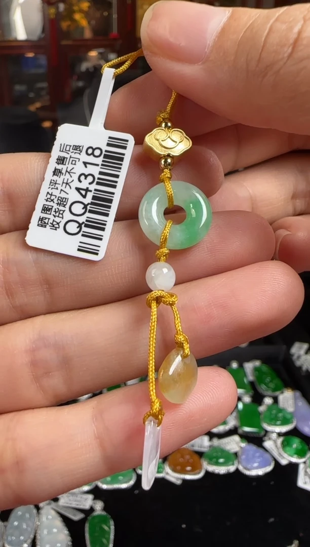 颈饰未镶嵌翡翠QQ4318甜甜圈手机绳