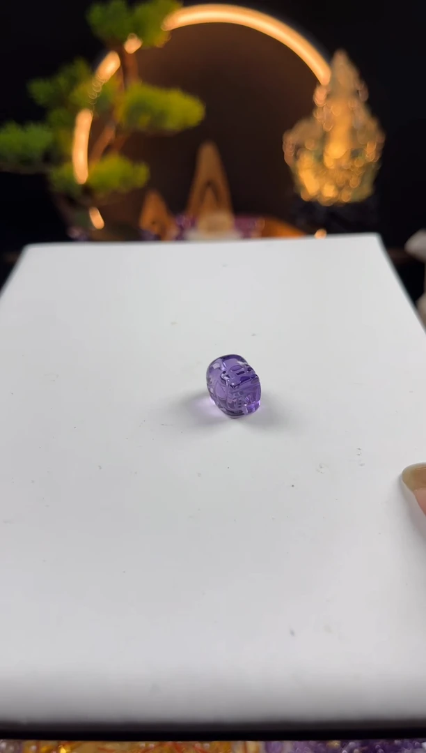 紫晶手链未镶嵌A****.天然紫水晶貔貅单珠11mm左右