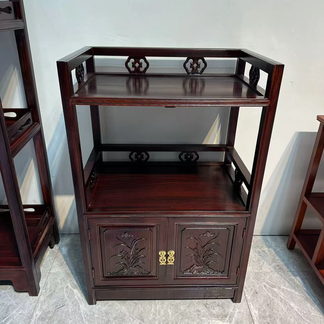 精品红木酸枝木茶水柜实木储物柜多层黑酸枝收纳柜餐边柜