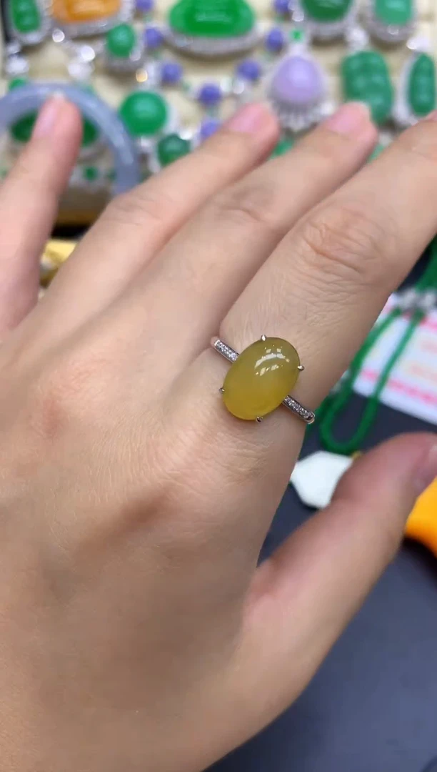 18K金镶嵌戒指翡翠414-中国好珍宝