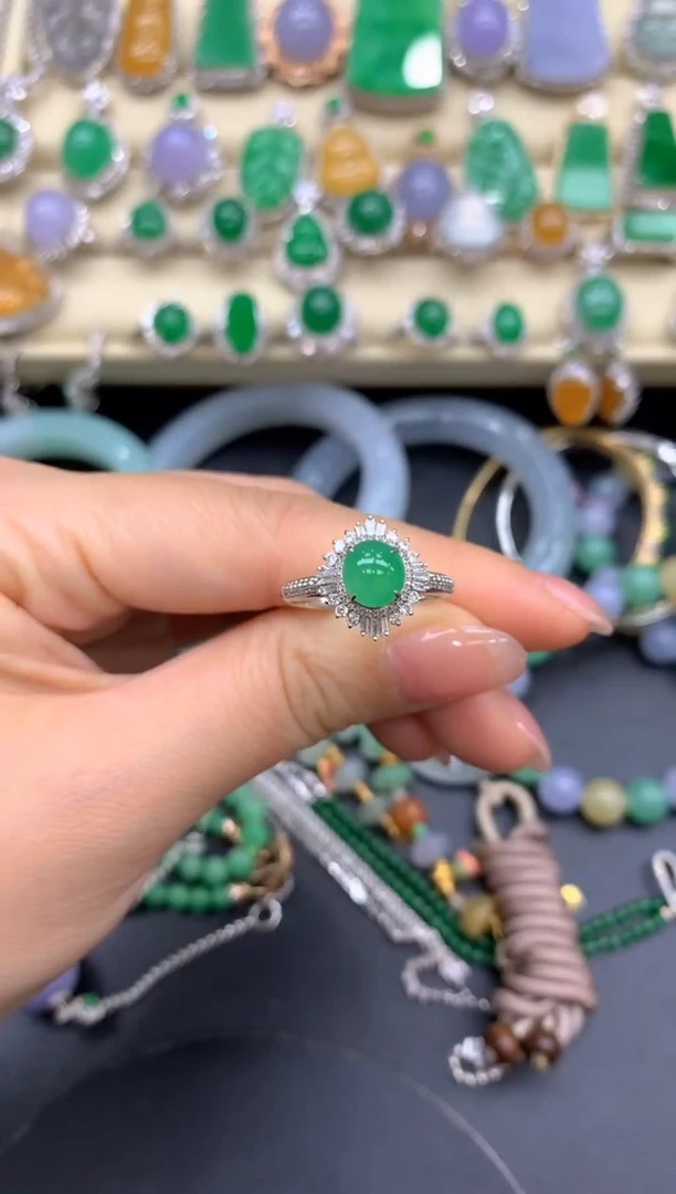 【闪购商品】翡翠戒指18K金镶嵌416-中国好珍宝