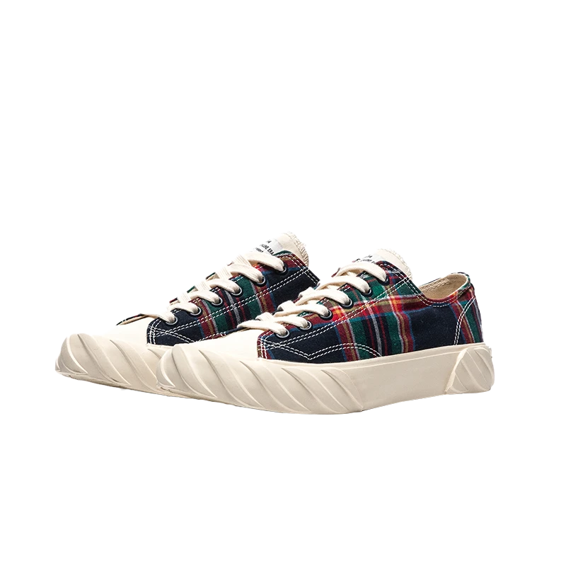 【衣品仓1号】AGE扭扭鞋时光流逝系列苏格兰低帮藏蓝格