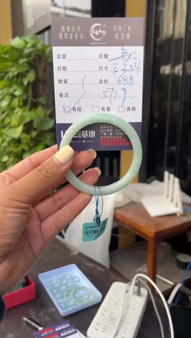 未镶嵌手镯翡翠C 53-54正圈 5719