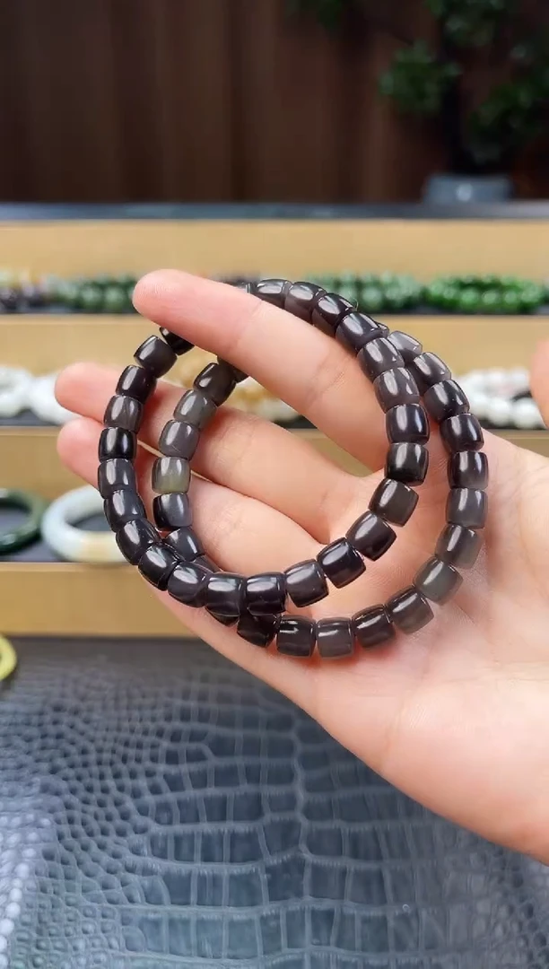 手串未镶嵌和田玉8mm左右紫罗兰多样性发货仅一条