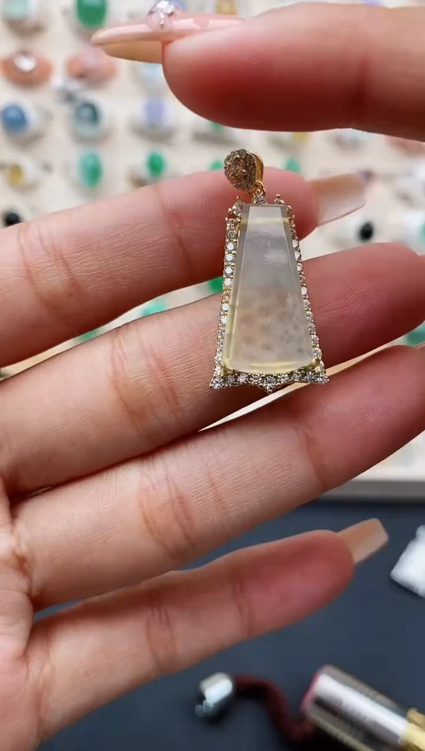 翡翠戒指银S925镶嵌缅甸天然A货翡翠111   5-4