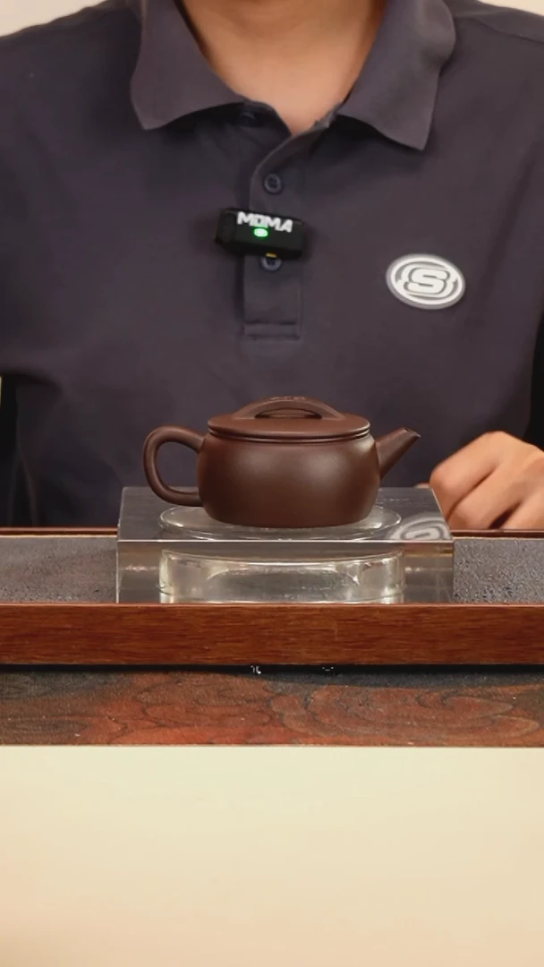 茶壶紫砂汉瓦壶深井紫泥140cc钱币孔