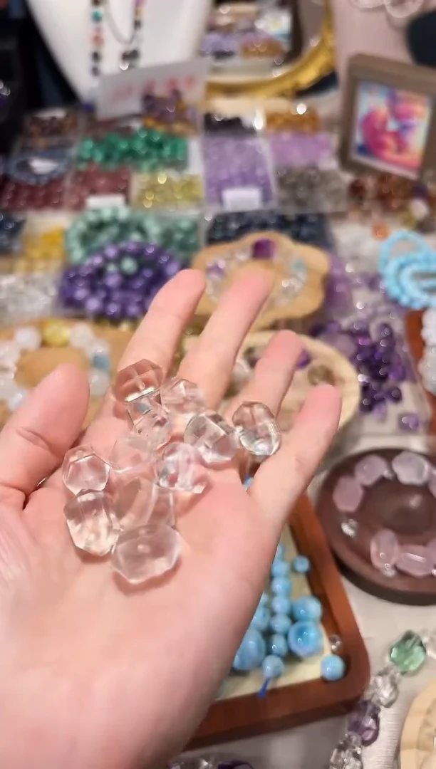 水晶手串未镶嵌白水晶双尖卡12单颗