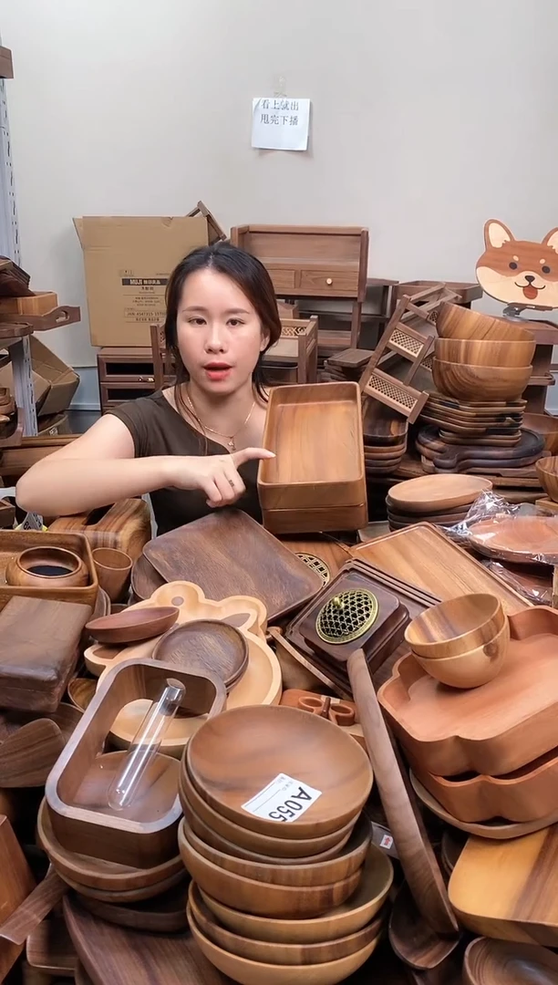 木  南美胡桃木长方砵30*15*4.5cm