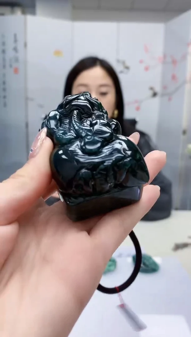 【闪购商品】定制翡翠未镶嵌4852jw-毛货手把摆件102