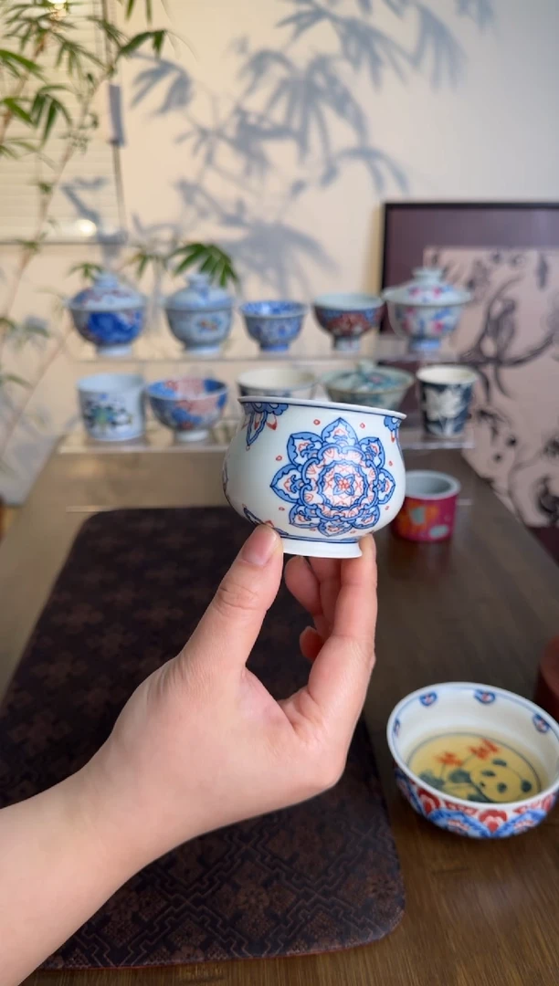 【闪购商品】雨溪山房 景德镇手绘 曼陀罗花茶杯