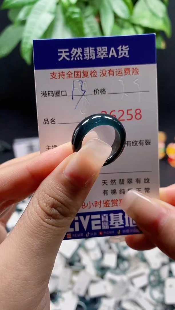 翡翠戒指未镶嵌天然翡翠戒圈6258