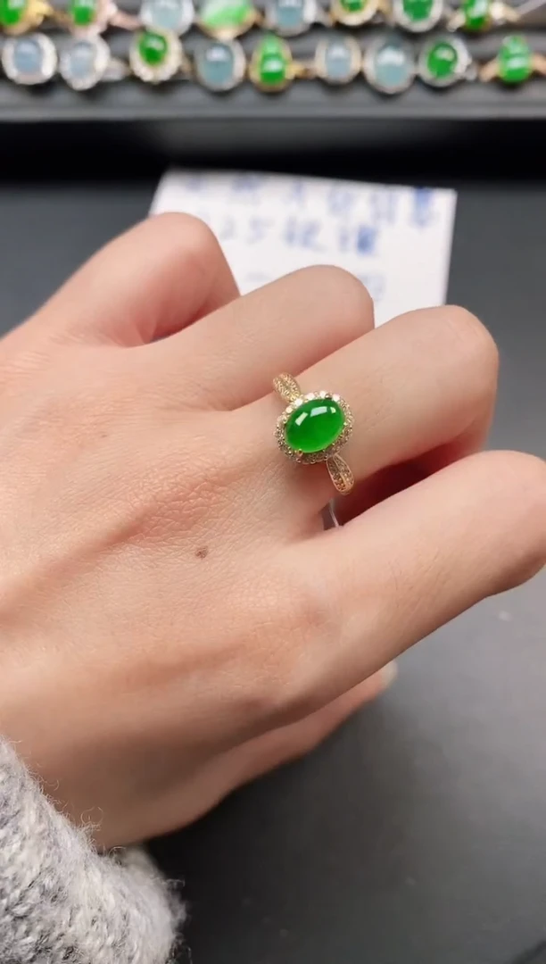 银S925镶嵌戒指翡翠11111