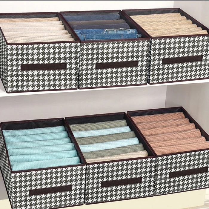 【到手3个】40*28*20千鸟格收纳家用多功能衣柜折叠大容量-W可折叠