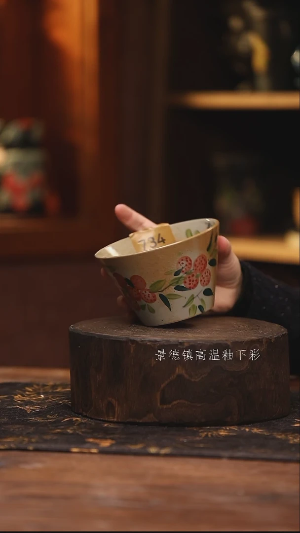 陶瓷景德镇高温釉下手绘陶瓷@L734@