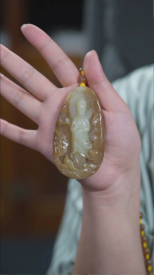 颈饰未镶嵌和田玉观音