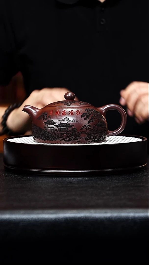 茶壶紫砂半月手工紫砂壶