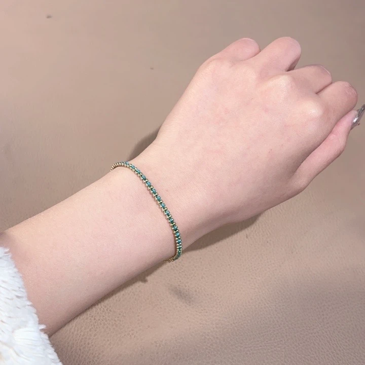 925银布艺手链 气质蓝色手链QQ330