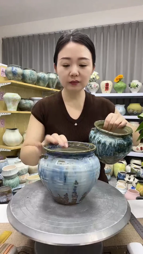 【10.15】陶瓷花盆直播  口径  11   高度  14